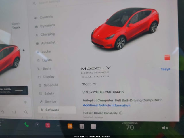 2021 TESLA MODEL Y 5YJYGDEE2MF304416 Photo 6