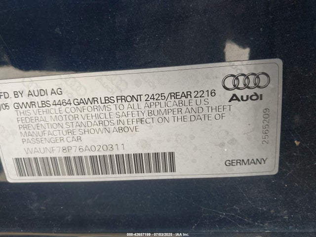 2006 AUDI A3 WAUNF78P76A020311 Photo 8