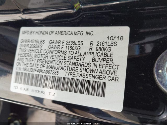 2019 ACURA TLX 19UUB2F49KA007285 Photo 8