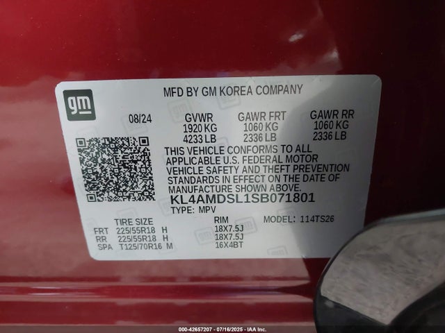 Buick Encore Gx Sport Touring Fwd 2025 KL4AMDSL1SB071801 Image 9