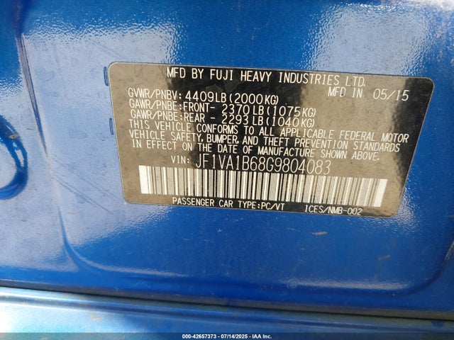 JF1VA1B68G9804083 Subaru 2.0 dib turbo