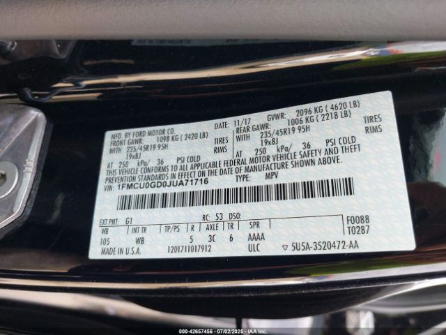 2018 FORD ESCAPE 1FMCU0GD0JUA71716 Photo 8