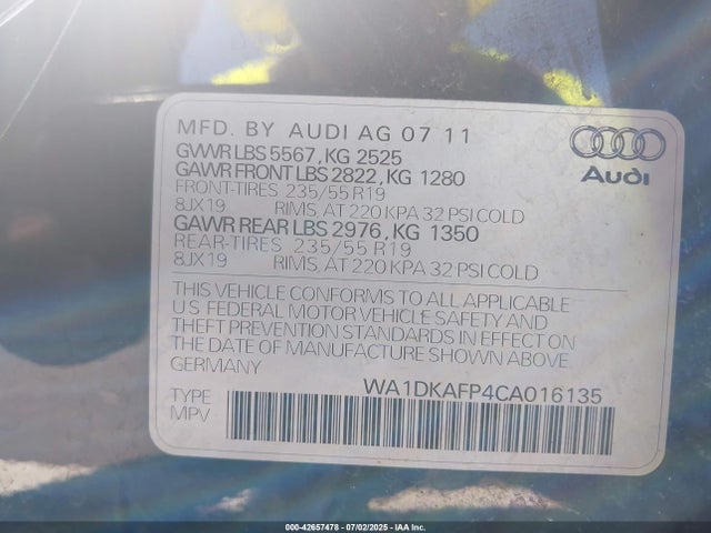 2012 AUDI Q5 WA1DKAFP4CA016135 Photo 8