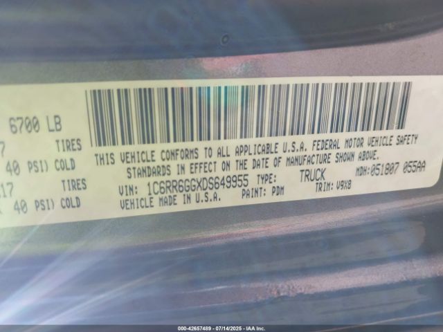 2013 RAM 1500 1C6RR6GGXDS649955 Photo 8