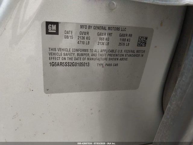 2016 CADILLAC CTS 1G6AR5SS2G0105013 Photo 8