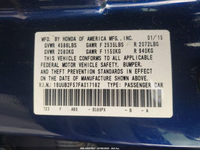 2015 ACURA TLX 19UUB2F57FA017182 Photo 8