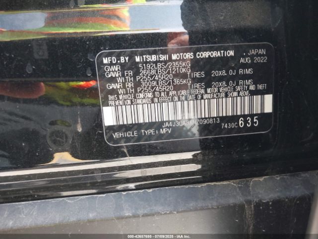 2022 MITSUBISHI OUTLANDER JA4J3UA8XNZ090813 Photo 8