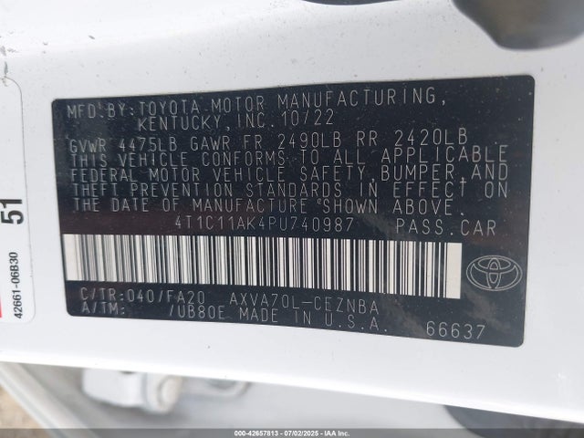 4T1C11AK4PU740987 Toyota a25a-fks