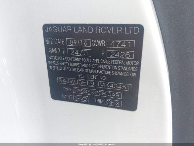 2017 JAGUAR F-TYPE SAJWJ6HL9HMK43451 Photo 8