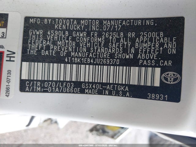 4T1BK1EB4JU269370 Toyota 2gr-fe