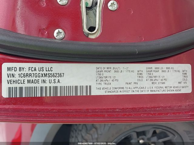2021 RAM 1500 CLASSIC 1C6RR7GGXMS562367 Photo 8