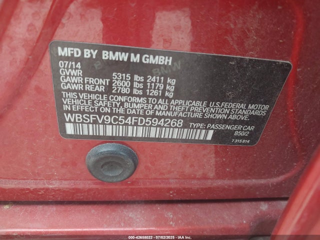BMW 2015 2015 WBSFV9C54FD594268 Image 9