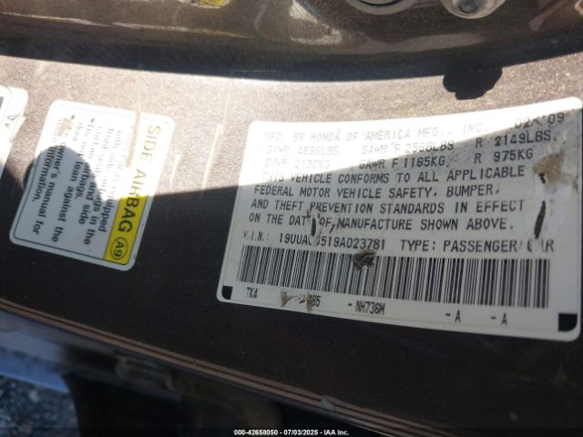 2009 ACURA TL 19UUA86519A023781 Photo 8