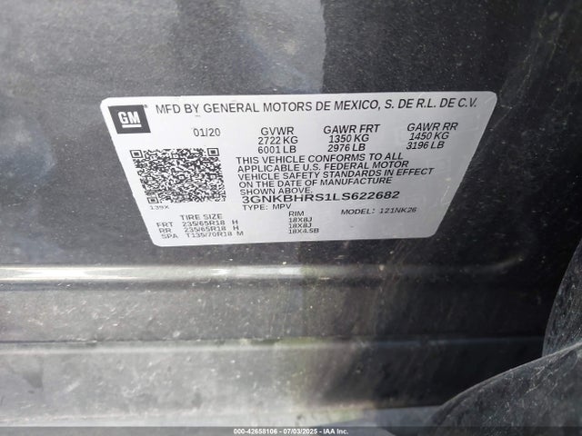 Chevrolet lgx 2020 3GNKBHRS1LS622682 Image 9