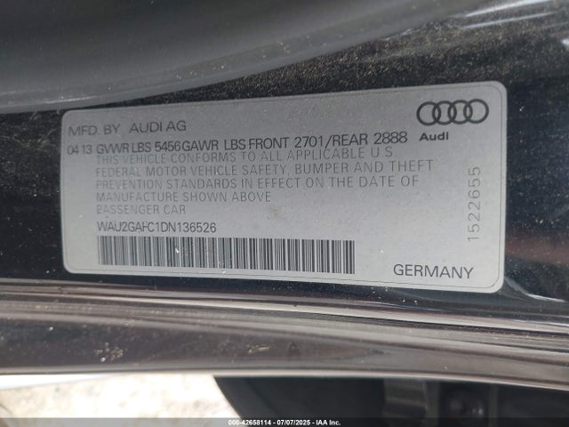 2013 AUDI A7 WAU2GAFC1DN136526 Photo 8