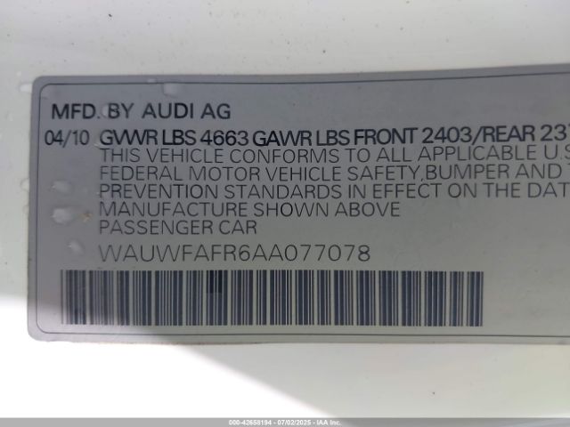 2010 AUDI A5 WAUWFAFR6AA077078 Photo 8