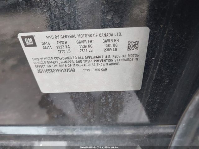 2015 CHEVROLET IMPALA 2G1165S31F9137849 Photo 8