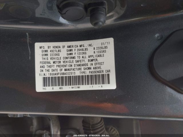2011 ACURA TL 19UUA9F59BA002513 Photo 8