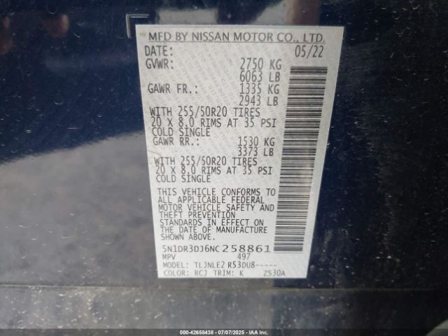 2022 NISSAN PATHFINDER 5N1DR3DJ6NC258861 Photo 8