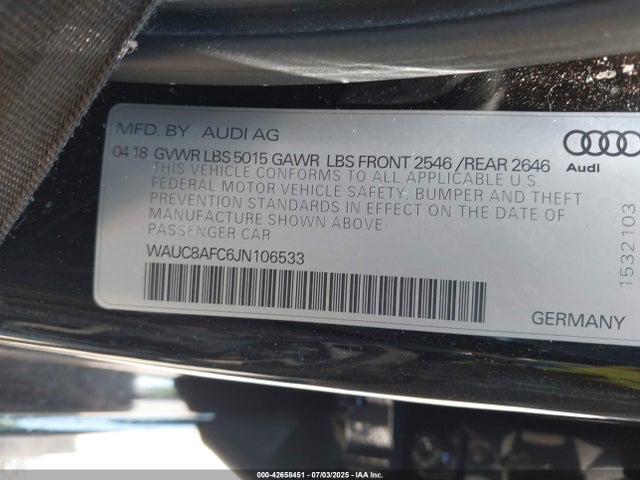 2018 AUDI A6 WAUC8AFC6JN106533 Photo 8