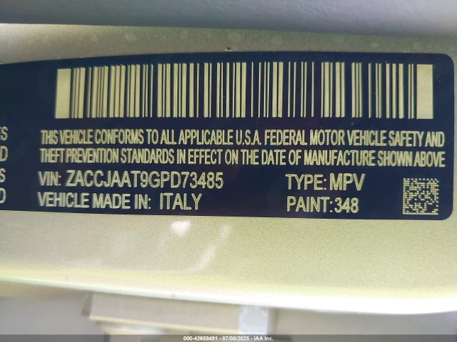 Jeep Renegade 2016 ZACCJAAT9GPD73485 Image 9