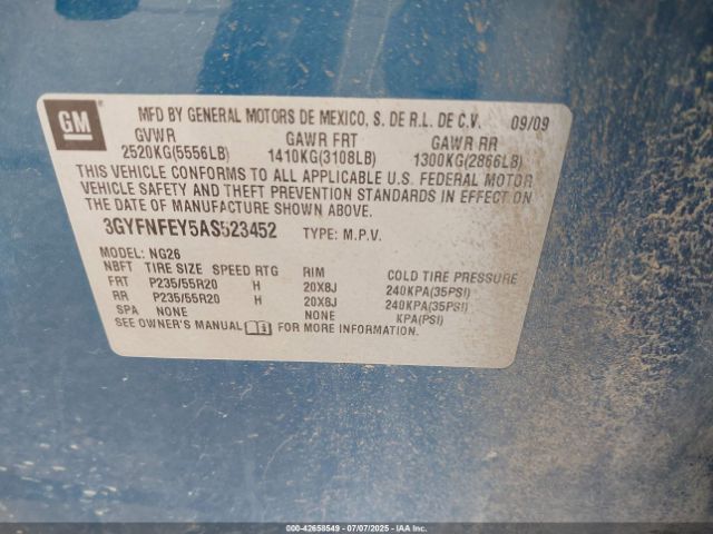 2010 CADILLAC SRX 3GYFNFEY5AS523452 Photo 8