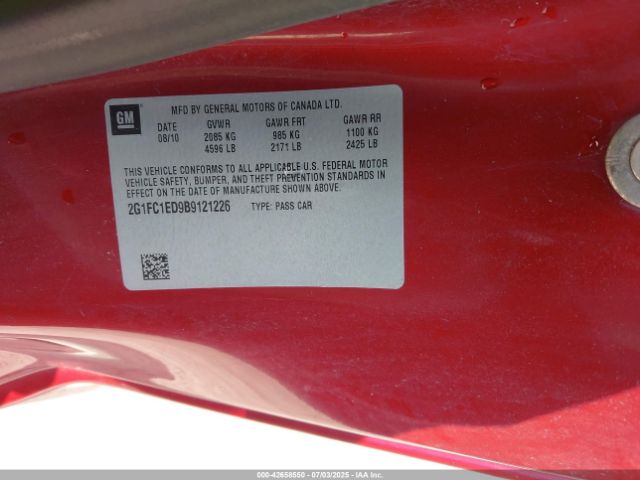 2011 CHEVROLET CAMARO 2G1FC1ED9B9121226 Photo 8
