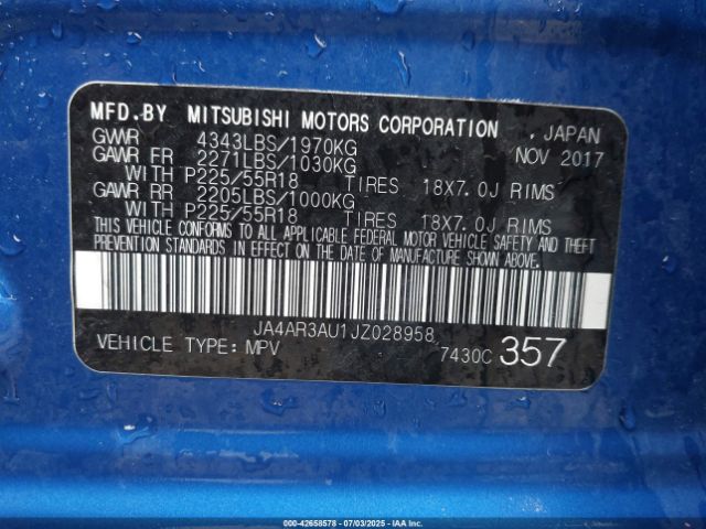 2018 MITSUBISHI OUTLANDER SPORT JA4AR3AU1JZ028958 Photo 8