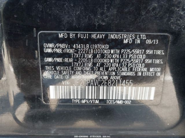 2014 SUBARU XV CROSSTREK JF2GPAVC2E8211455 Photo 8