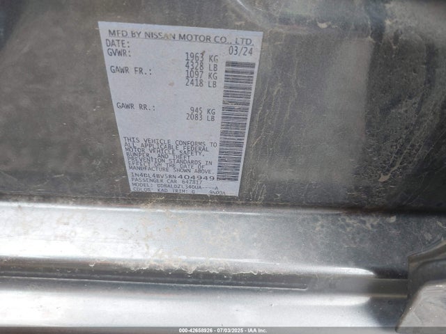 Nissan Altima 2024 1N4BL4BV5RN404949 Image 9
