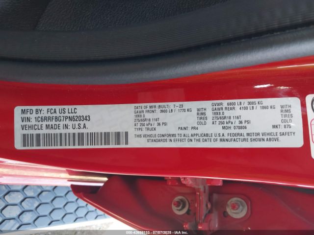 2023 RAM 1500 1C6RRFBG7PN620343 Photo 8