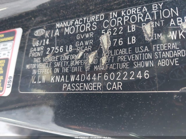 KIA 2015 2015 KNALW4D44F6022246 Image 9