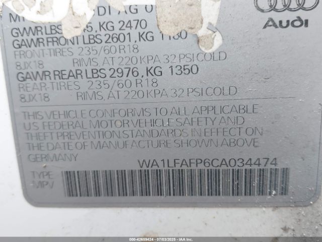 2012 AUDI Q5 WA1LFAFP6CA034474 Photo 8