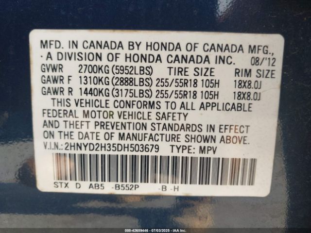 2013 ACURA MDX 2HNYD2H35DH503679 Photo 8
