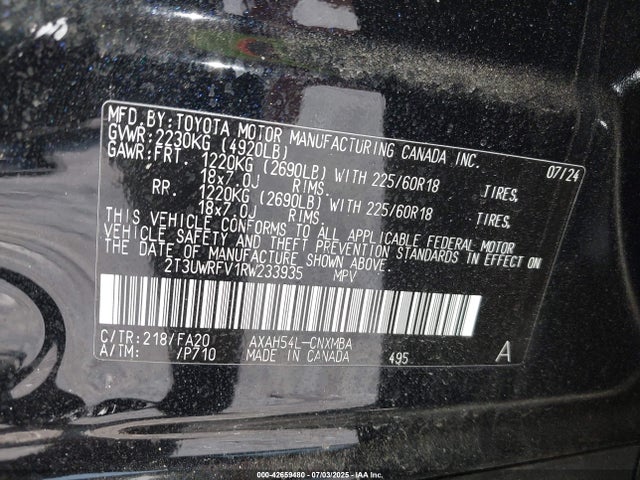 Toyota a25a-fxs 2024 2T3UWRFV1RW233935 Image 9