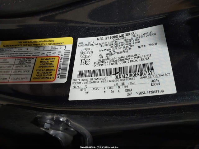 3LN6L2JK0ER807621 Lincoln MKZ