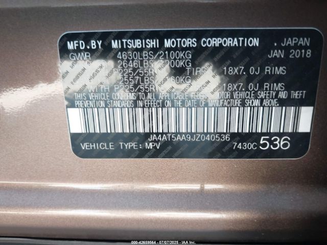 2018 MITSUBISHI ECLIPSE CROSS JA4AT5AA9JZ040536 Photo 8