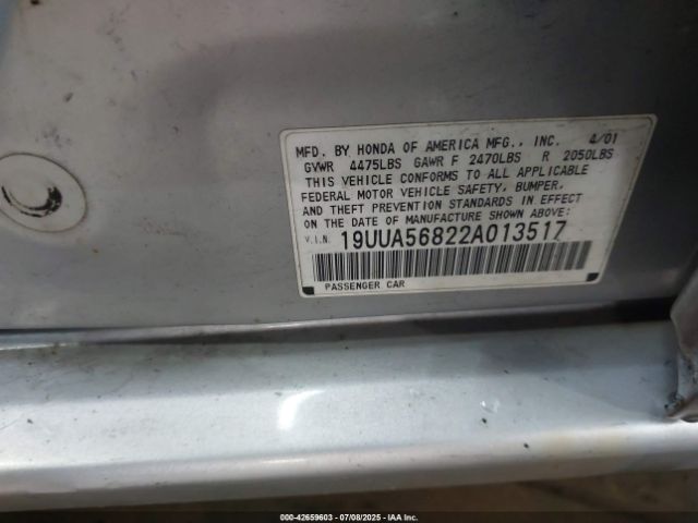 2002 ACURA TL 19UUA56822A013517 Photo 8