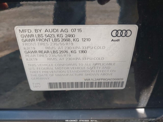 2016 AUDI Q5 WA1L2AFP8GA036809 Photo 8