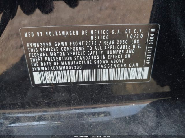 2021 VOLKSWAGEN GOLF 3VWW57AUXMM005230 Photo 8
