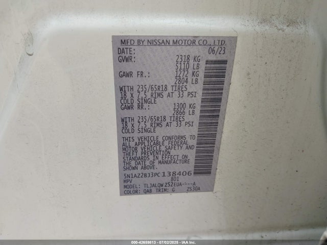5N1AZ2BJ3PC138406 Nissan 2023