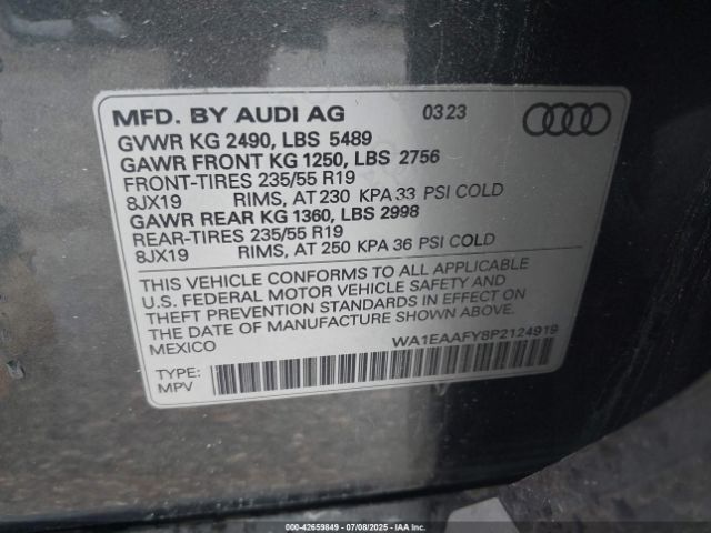 2023 AUDI Q5 WA1EAAFY8P2124919 Photo 8