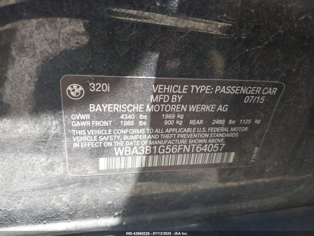 BMW 2015 2015 WBA3B1G56FNT64057 Image 9