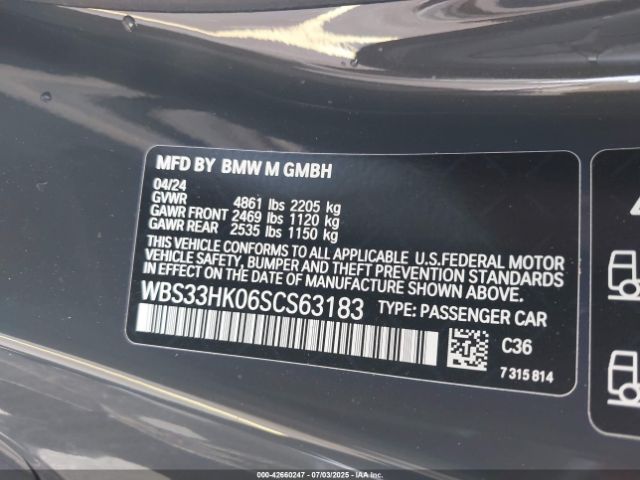2025 BMW M4 WBS33HK06SCS63183 Photo 8