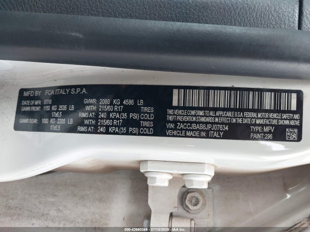 Jeep Renegade 2018 ZACCJBAB6JPJ07634 Image 9