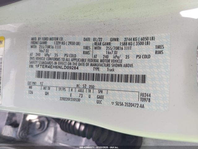 2022 FORD RANGER 1FTER4EH6NLD09284 Photo 8