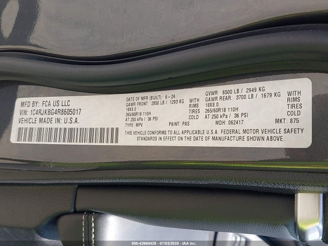 1C4RJKBG4R8605017 Jeep 2024