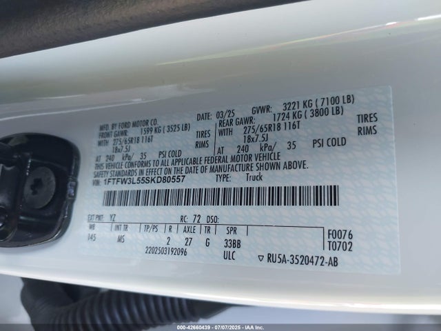 1FTFW3L55SKD80557 Ford 4v
