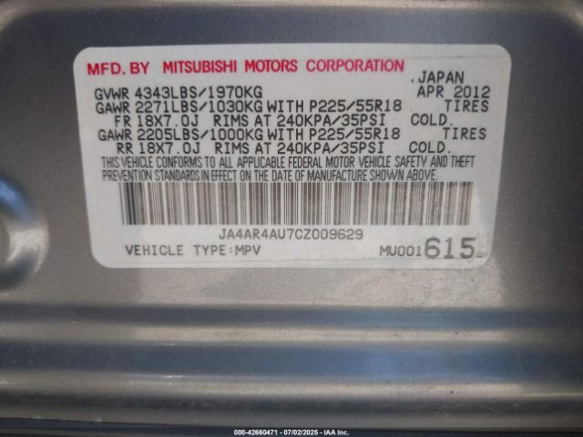 2012 MITSUBISHI OUTLANDER SPORT JA4AR4AU7CZ009629 Photo 8