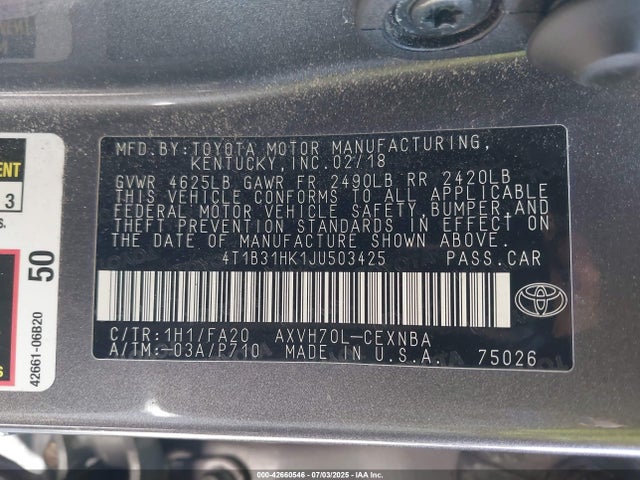 4T1B31HK1JU503425 Toyota a25a-fxs port+direct